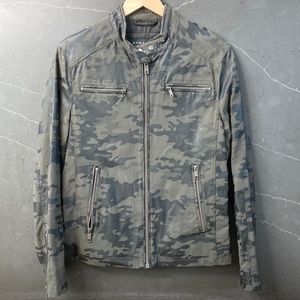 ZARA Mens Small Camo Moto Jacket